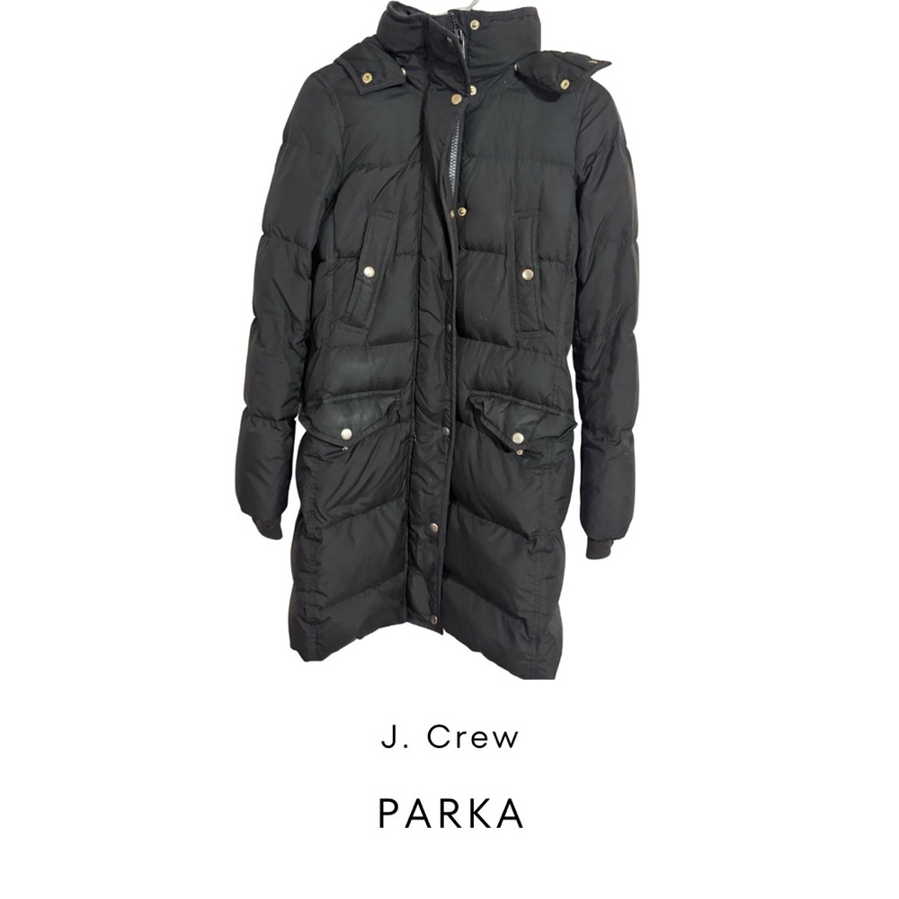 J. Crew Black Quilted Parka